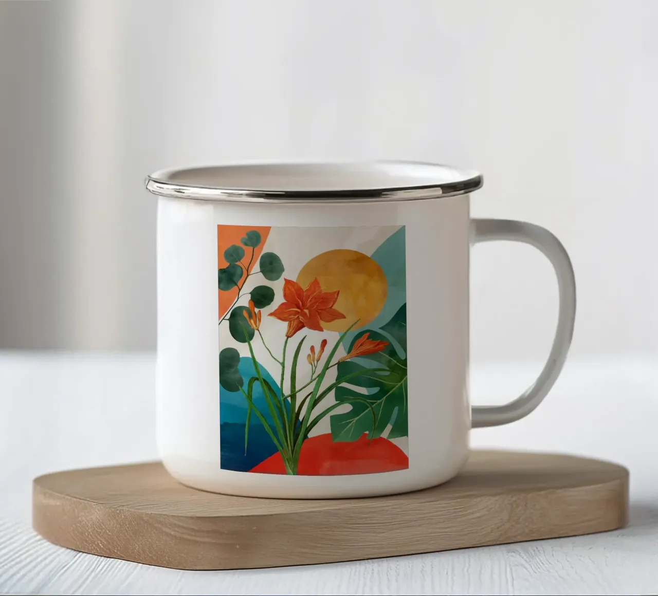 Tropical Summer Abstract Art 5 tazza in smalto da Flow Line