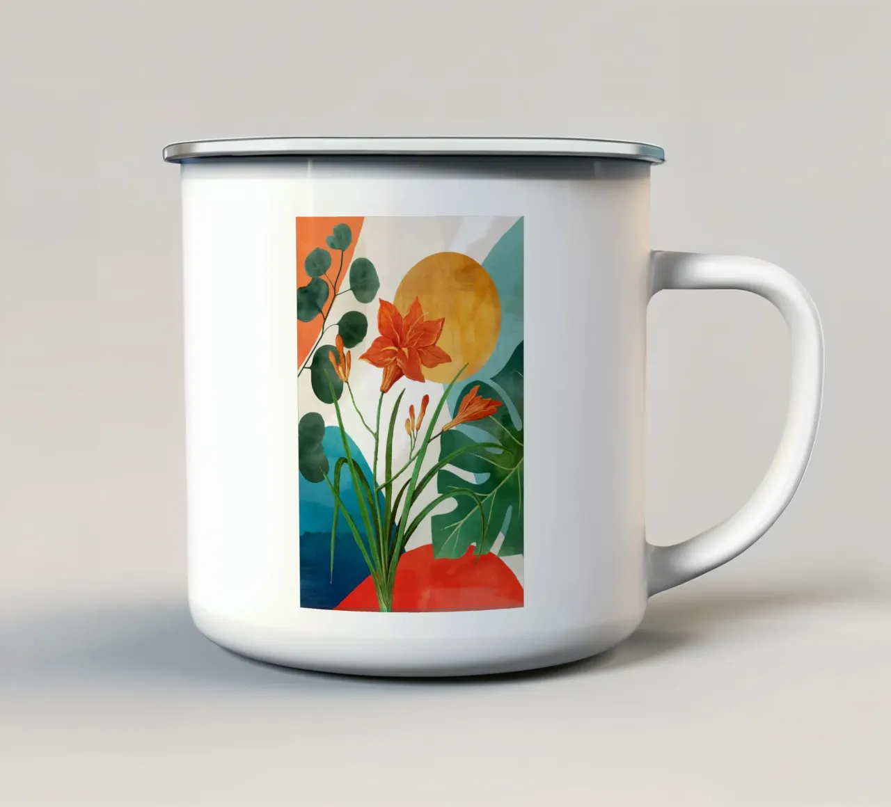 Tropical Summer Abstract Art 5 tazza in smalto da Flow Line