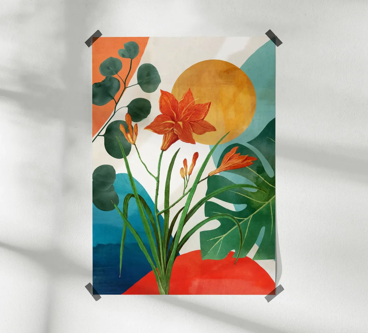 Tropical Summer Abstract Art 5 poster da Flow Line