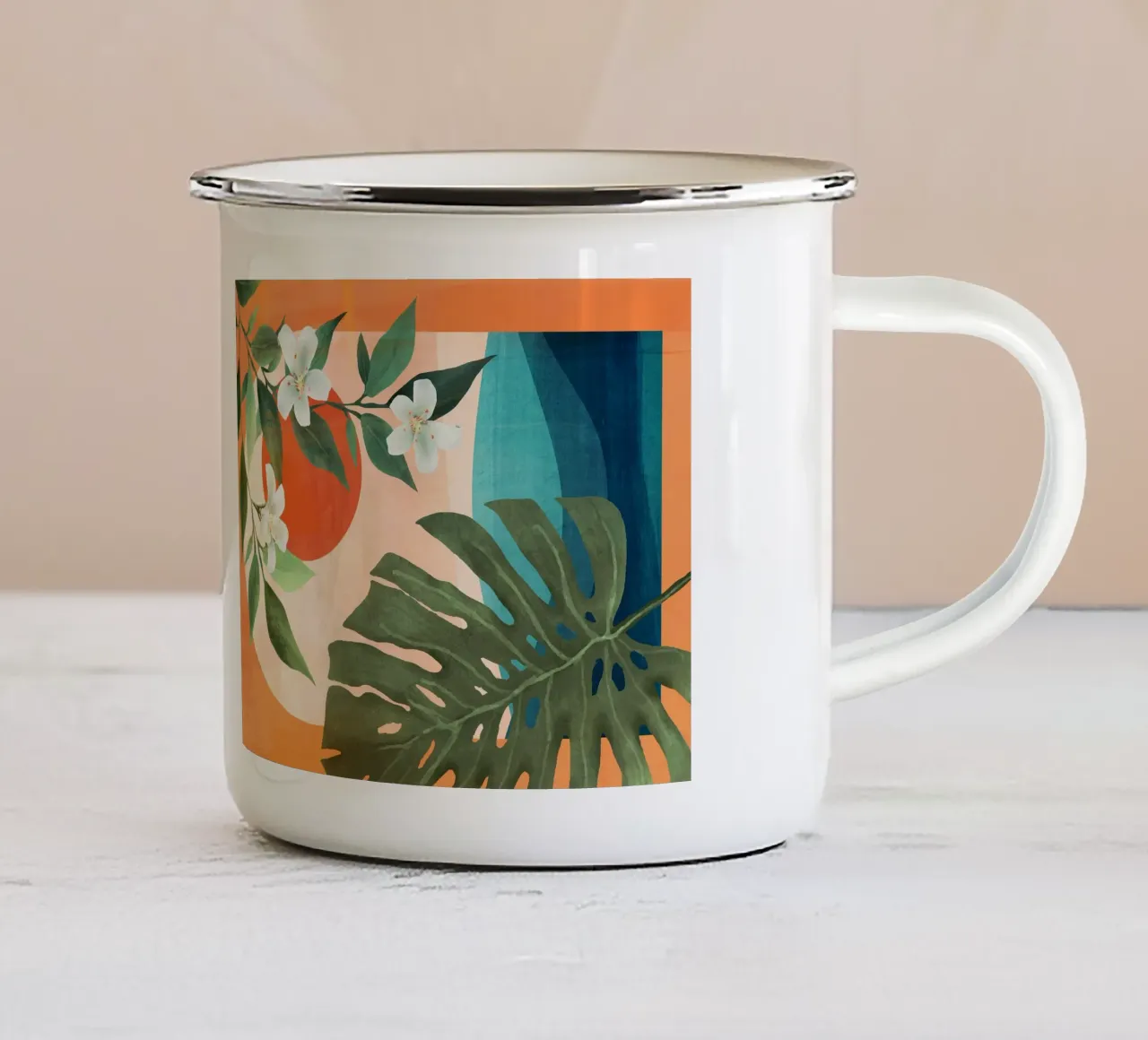 Tropical Summer Abstract Art 10 tazza in smalto da Flow Line