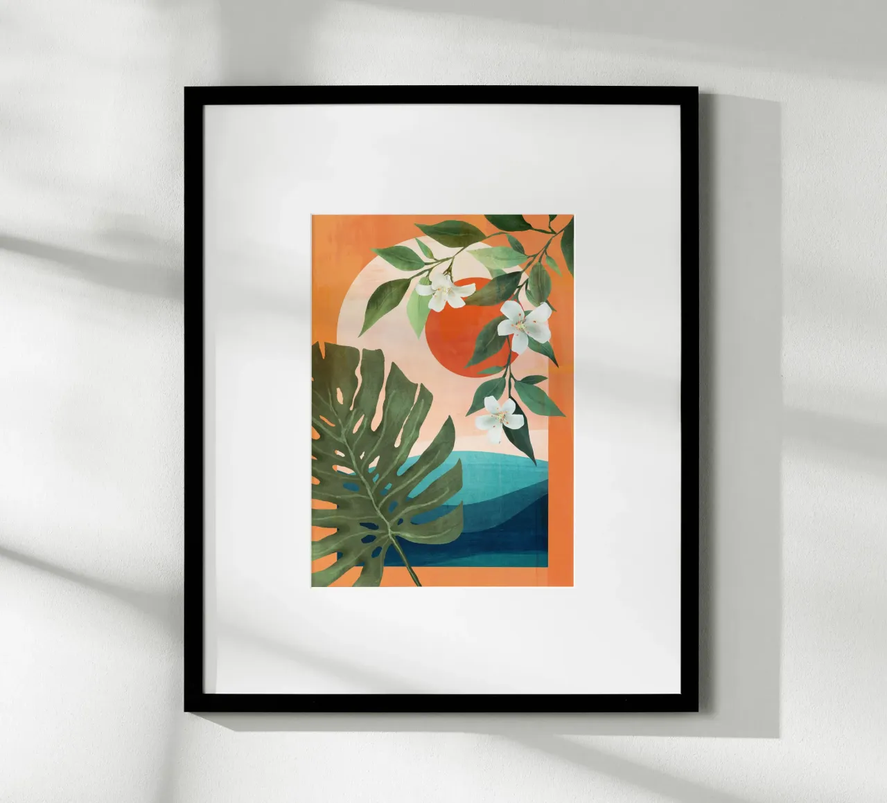 Tropical Summer Abstract Art 10 carta hahnemühle da Flow Line