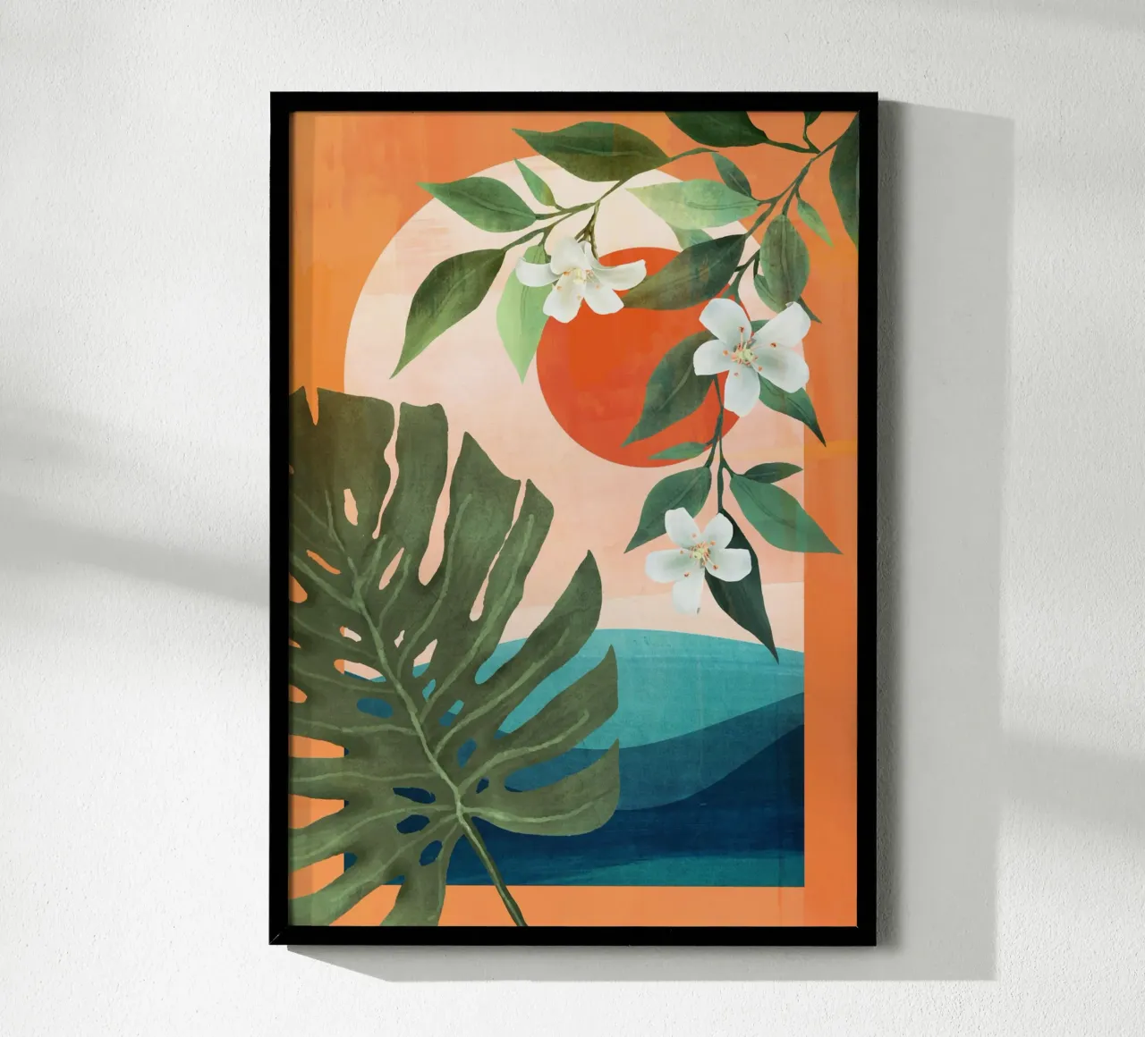 Tropical Summer Abstract Art 10 carta hahnemühle da Flow Line