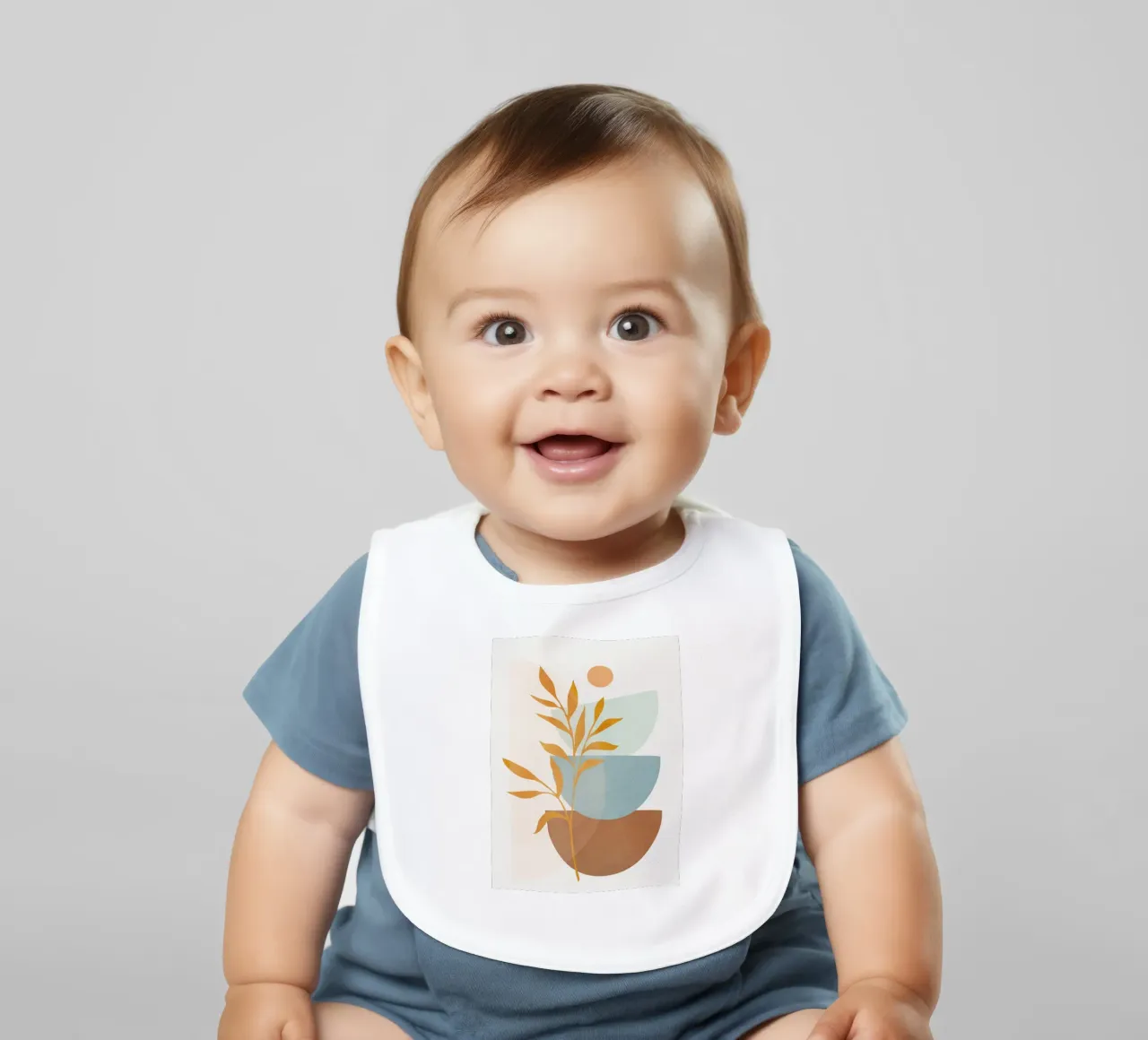 Soft Abstract Shapes 01 baby bib by Flow Line