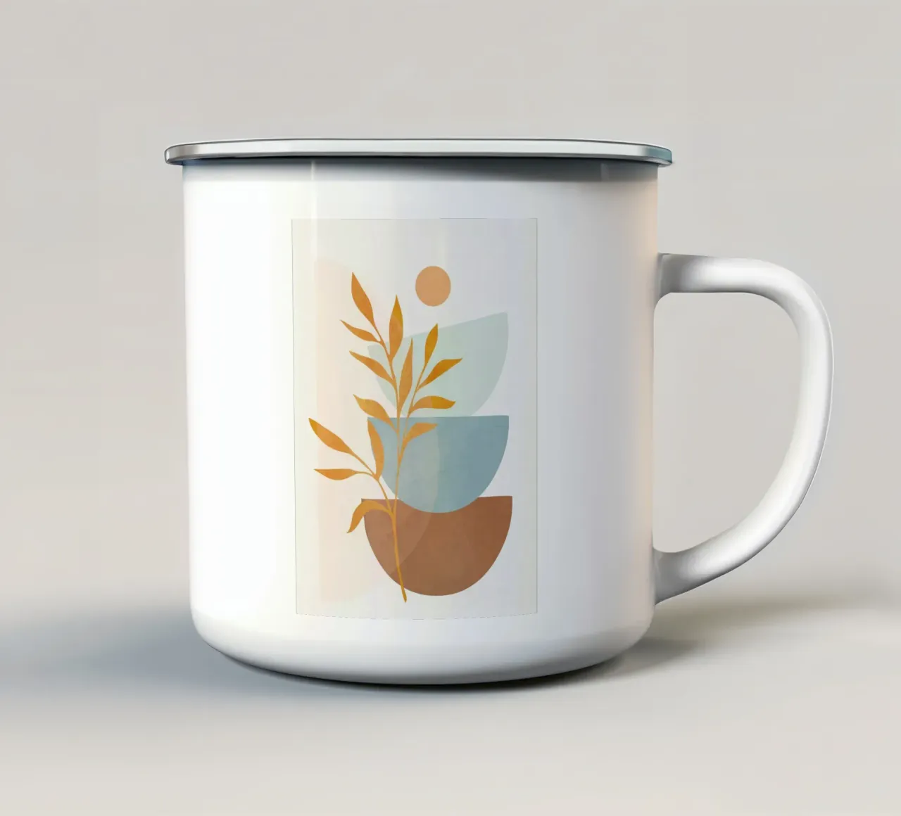 Soft Abstract Shapes 01 enamel mug by Flow Line