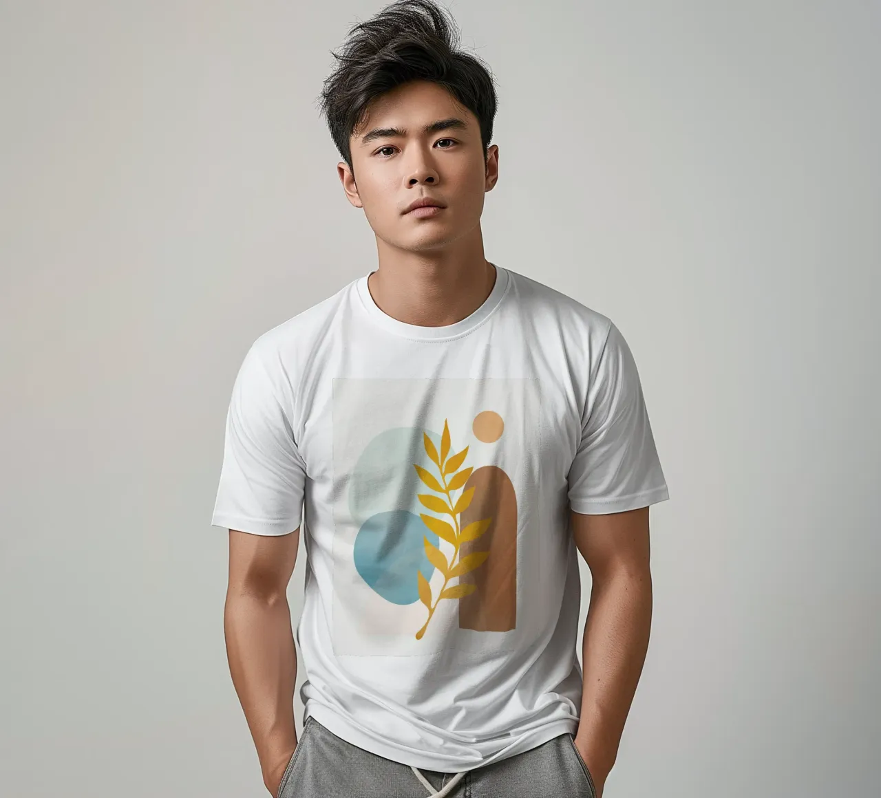Soft Abstract Shapes 04 T-Shirt von Flow Line