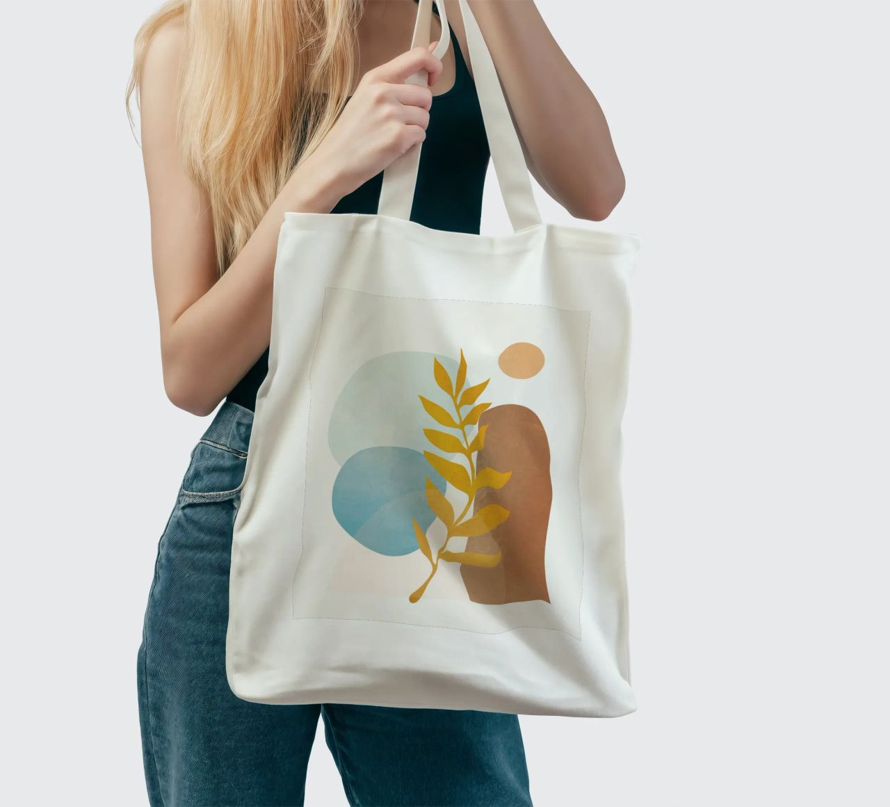 Soft Abstract Shapes 04 borsa in juta da Flow Line