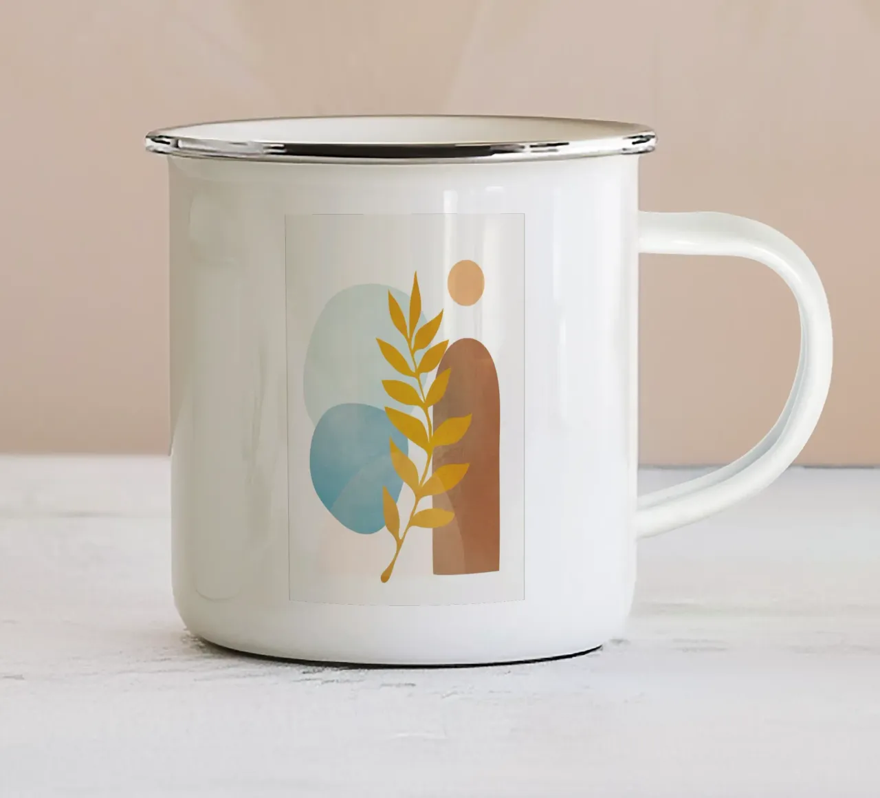 Soft Abstract Shapes 04 Emaille Tasse von Flow Line
