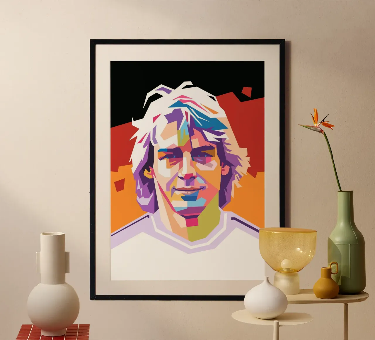 Juergen Klinsmann pop art poster con telaio in alluminio da Hantamrata