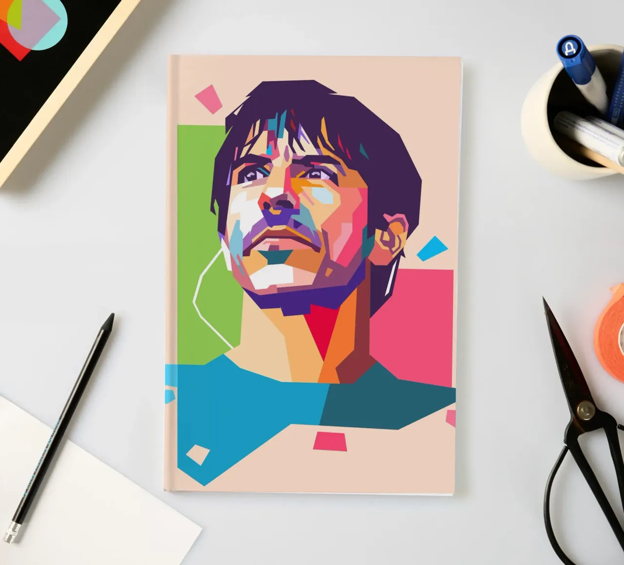 Portrait pop art d'Anthony Kiedis carnet de notes de Hantamrata
