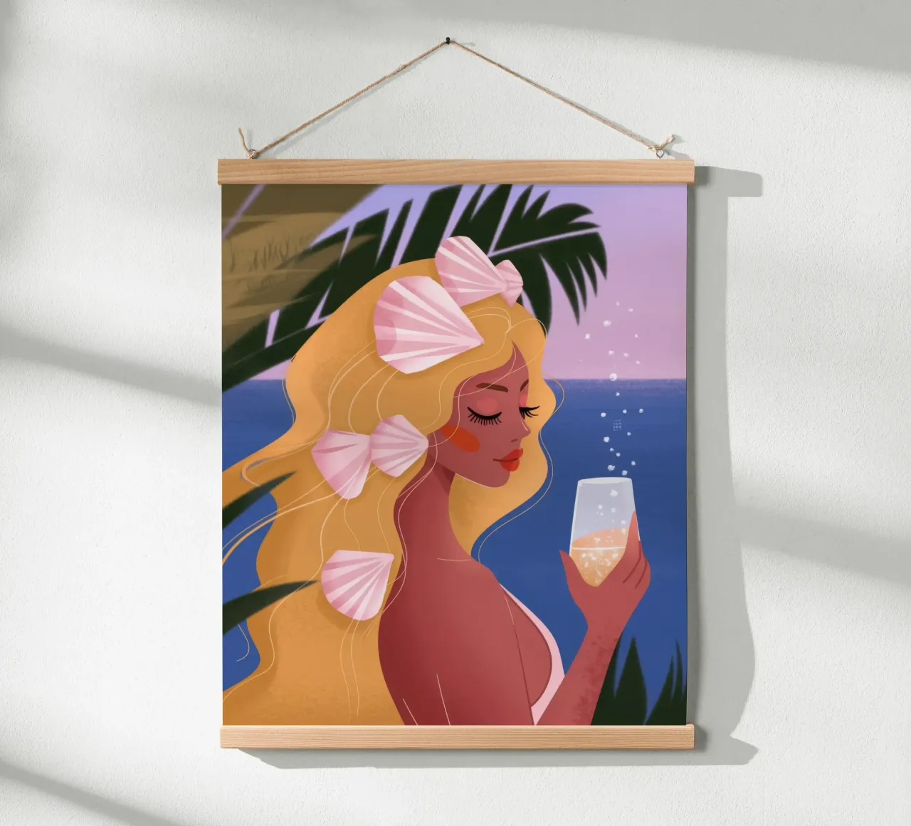 Fuga di serenità al tramonto poster con telaio in plastica da Veiled Canvas