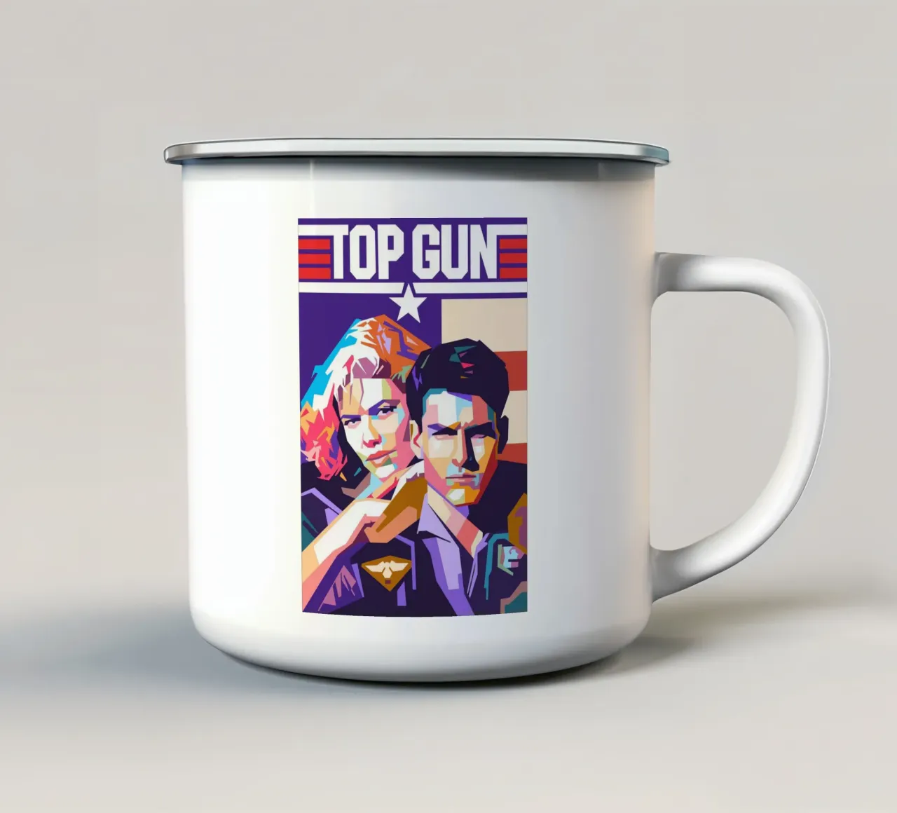 TOP GUN artwork design tazza in smalto da Hantamrata