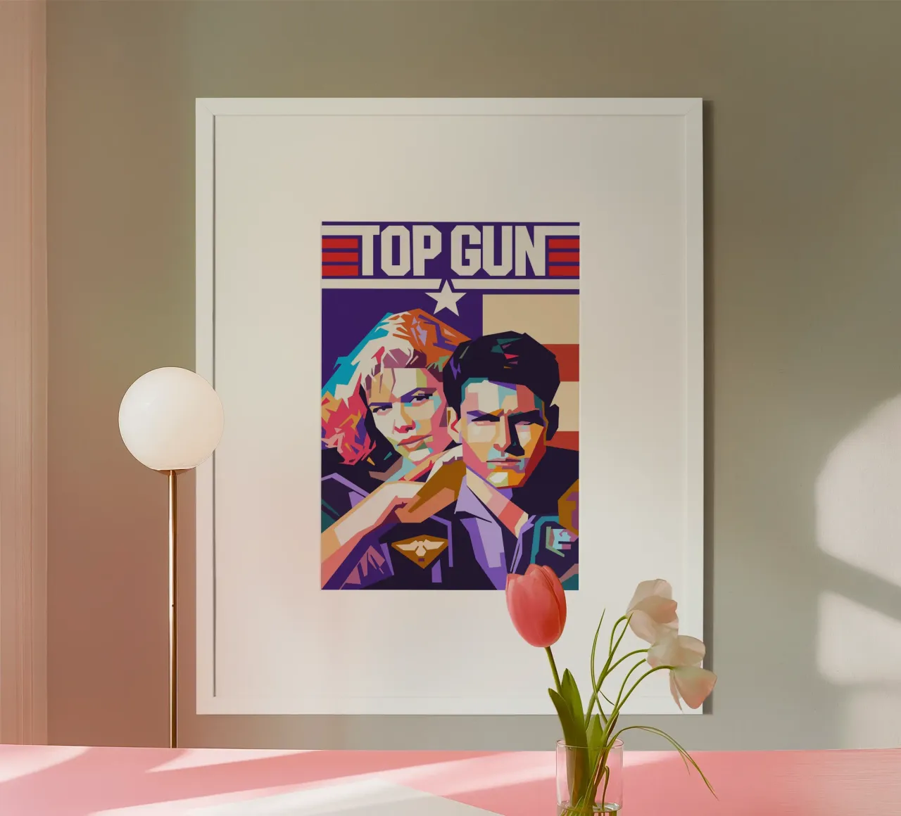 TOP GUN artwork design poster con telaio in legno da Hantamrata
