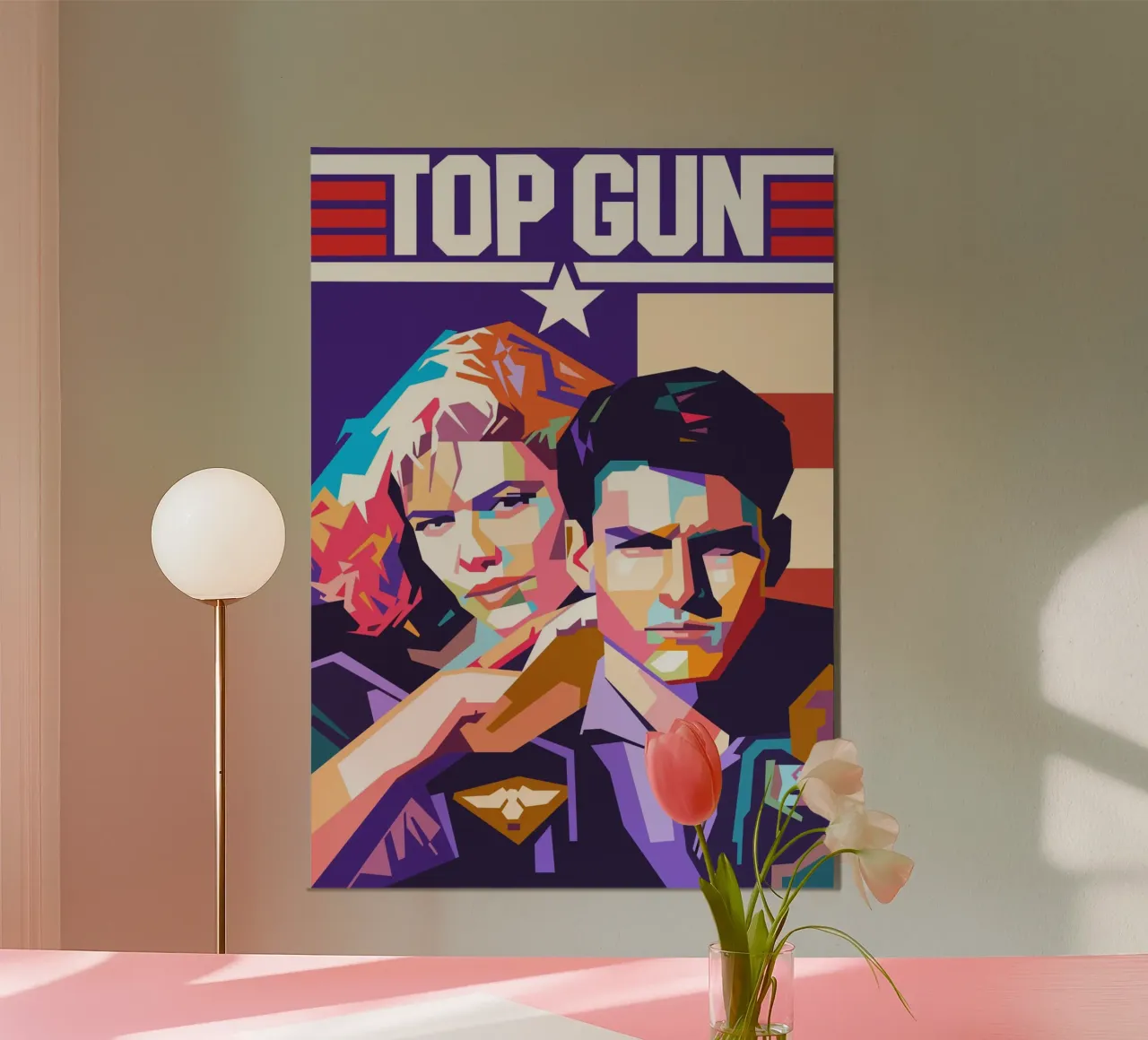 TOP GUN artwork design poster con telaio in legno da Hantamrata