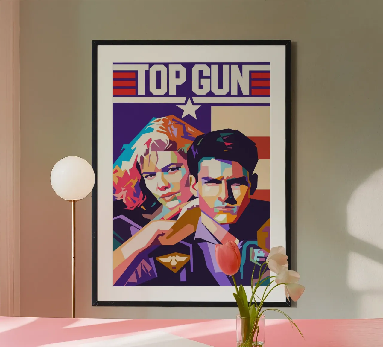 TOP GUN artwork design poster con telaio in legno da Hantamrata