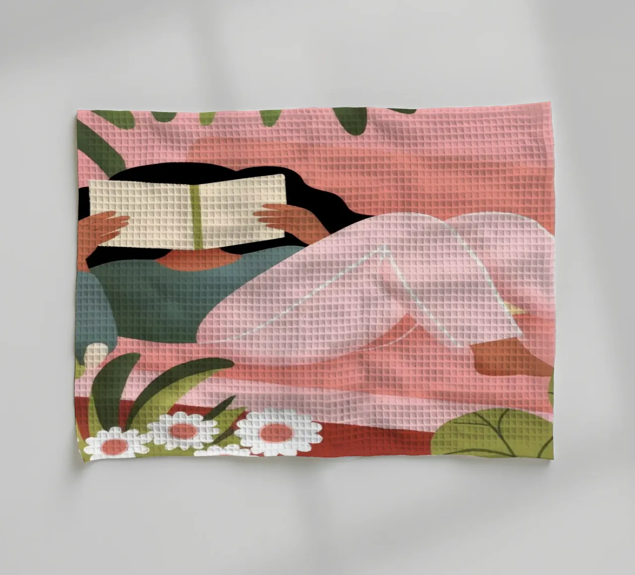 Le bonheur du coin lecture torchon de Veiled Canvas