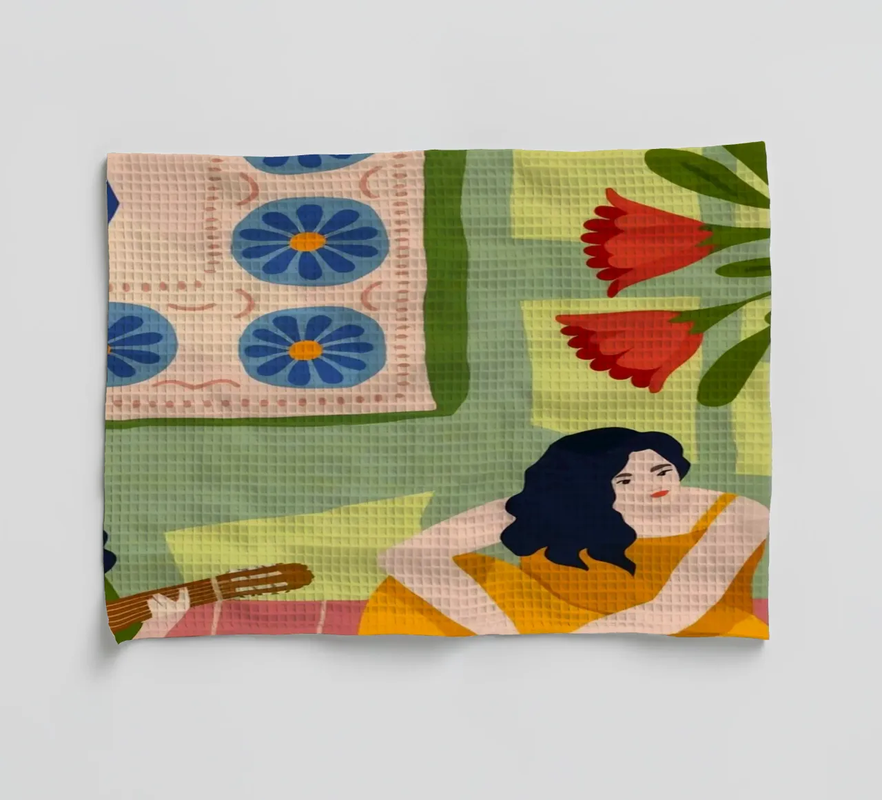 Armonía melódica de jardín paño de cocina de Veiled Canvas