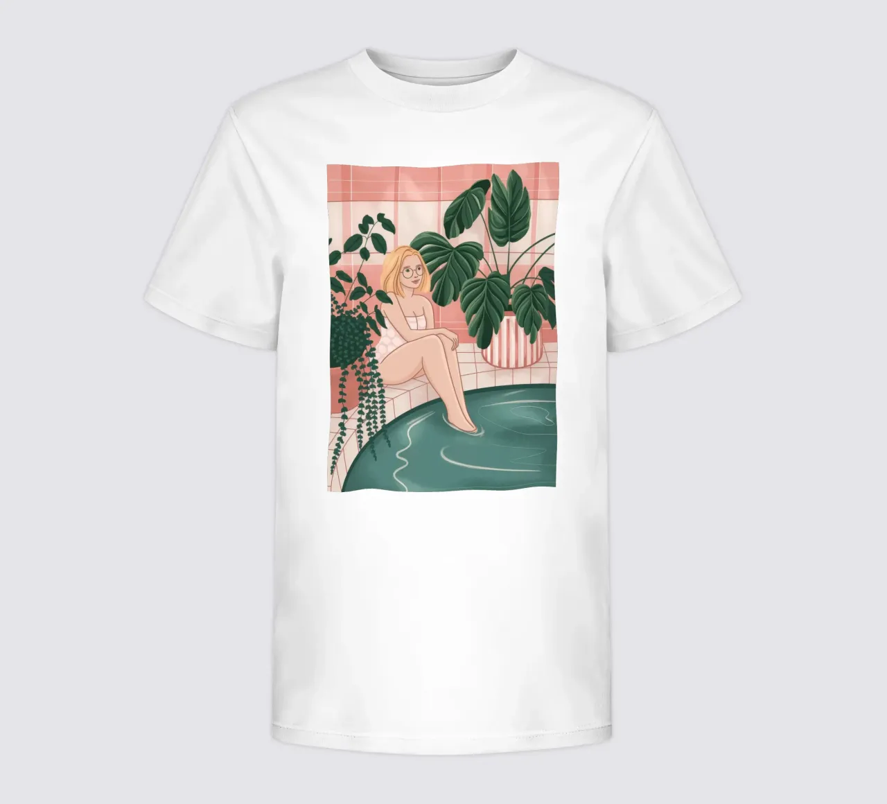 Erfrischende Ruhe am Pool Kinder T-Shirt von Veiled Canvas