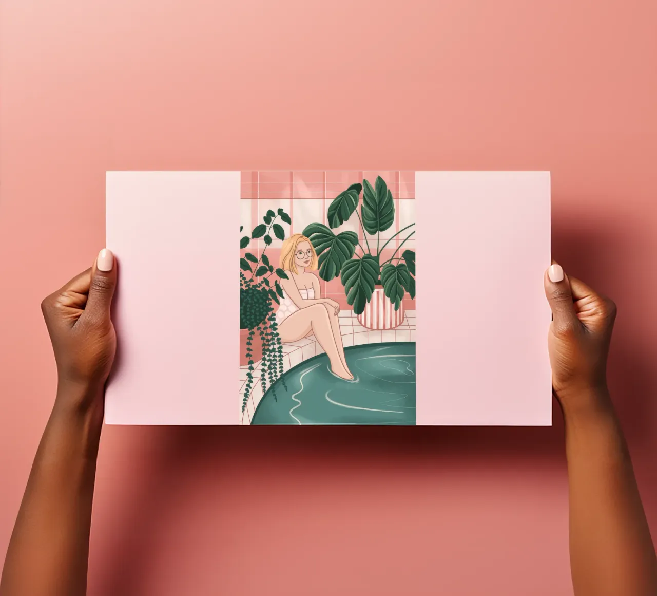 Erfrischende Ruhe am Pool Stickerbogen von Veiled Canvas