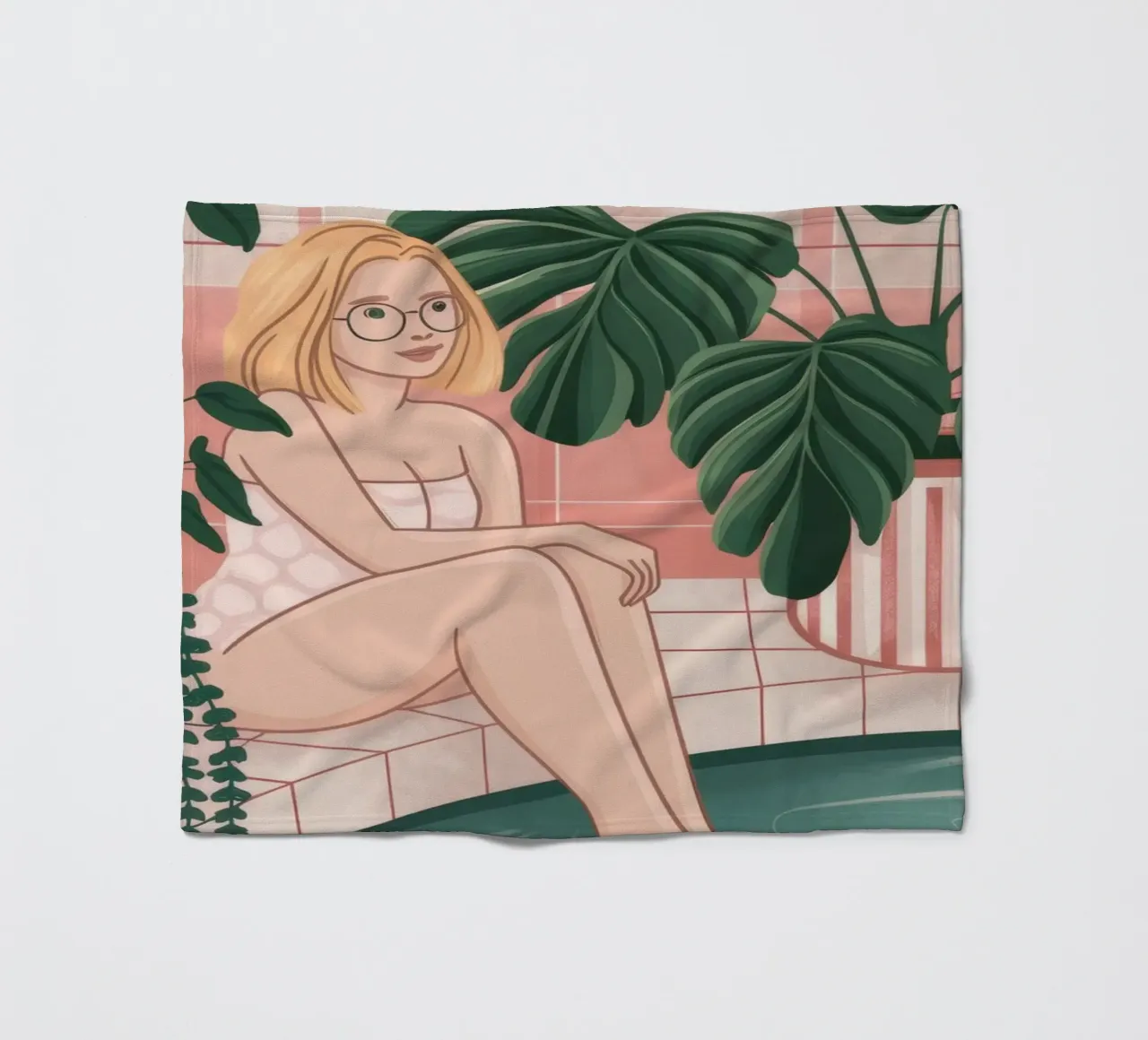 Refreshing Poolside Calm fleece blanket by Veiled Canvas