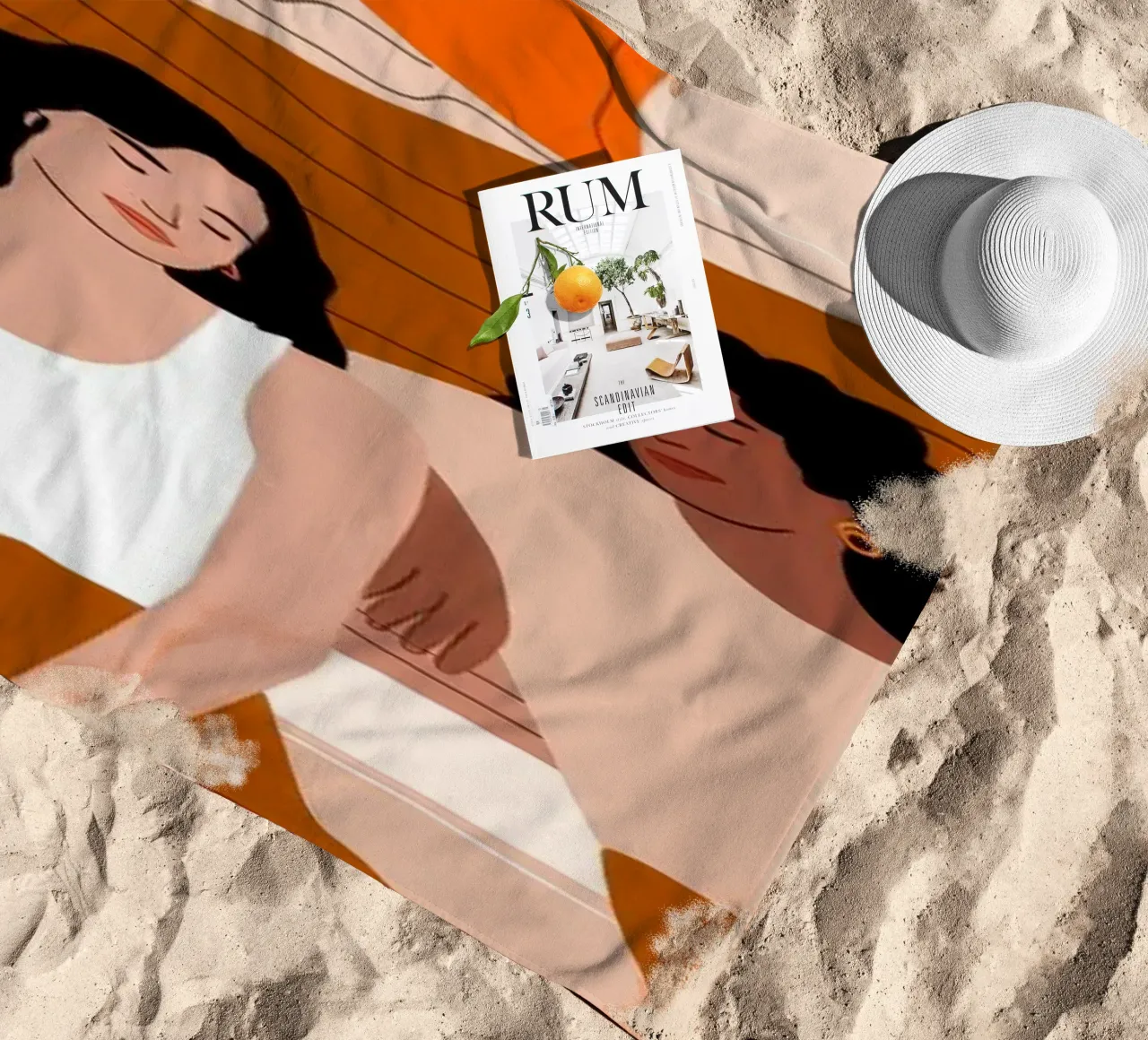 Una compagnia serena e accogliente telo mare da Veiled Canvas