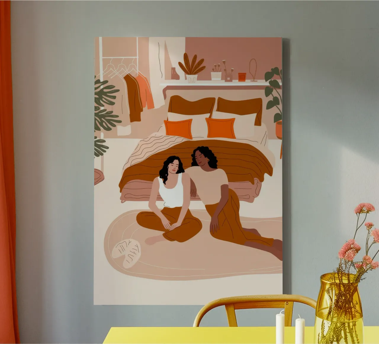 Sereen Gezellig Gezelschap canvas van Veiled Canvas
