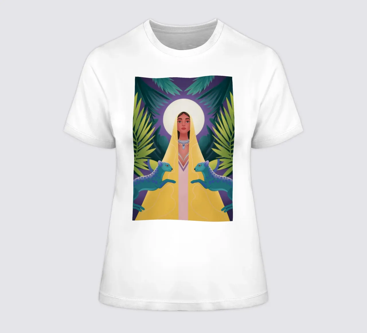 Mystical Divine Encounter women's fitted t-shirt by Veiled Canvas