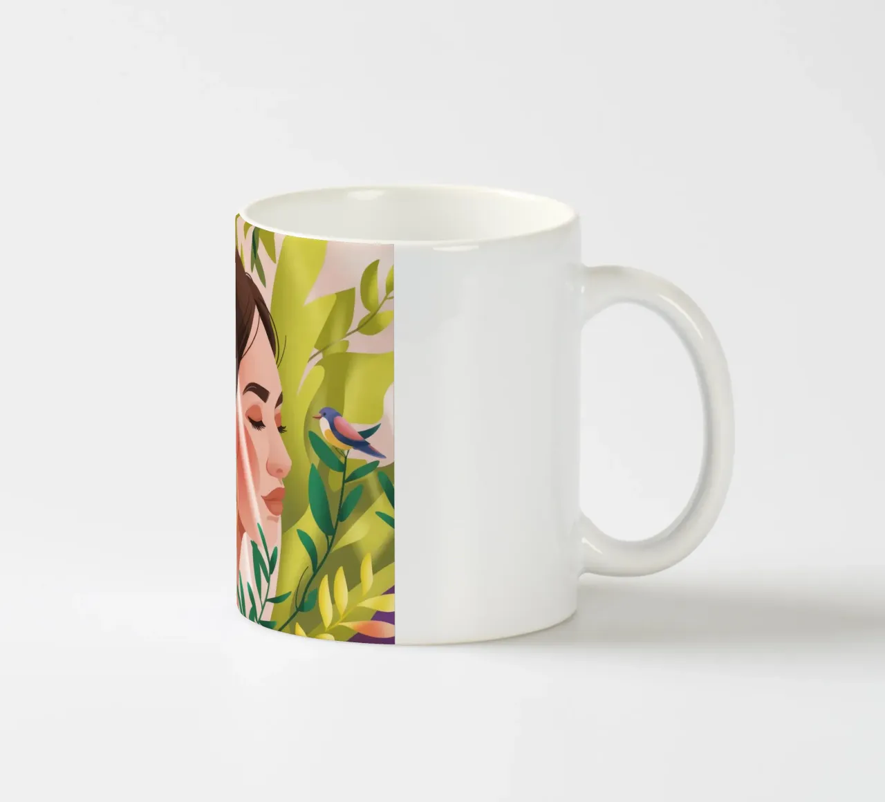Nature's Gentle Whisper ceramic mug by Veiled Canvas