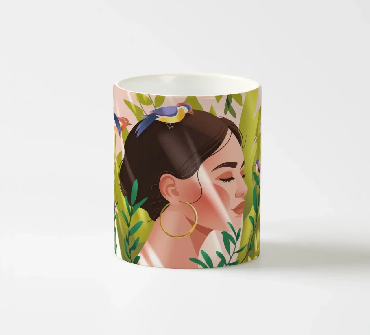Nature's Gentle Whisper ceramic mug by Veiled Canvas