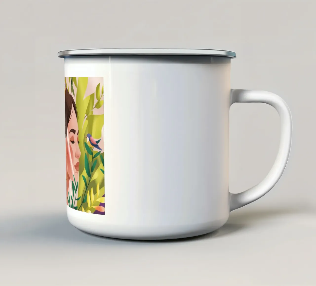Il delicato sussurro della natura tazza in smalto da Veiled Canvas