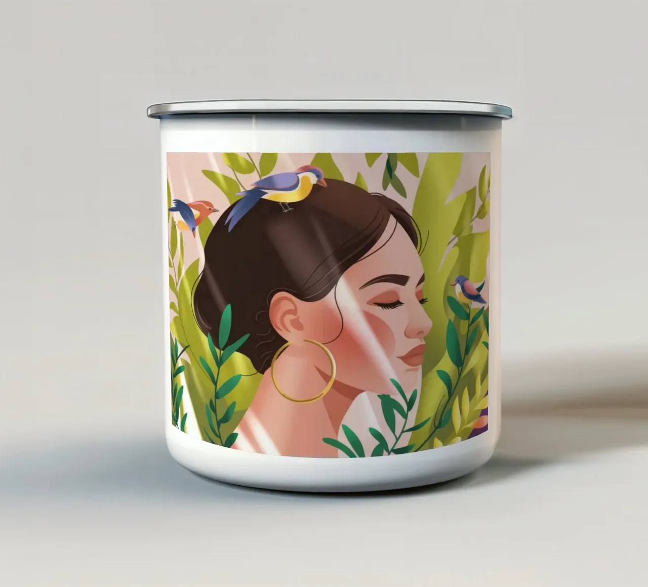 Il delicato sussurro della natura tazza in smalto da Veiled Canvas