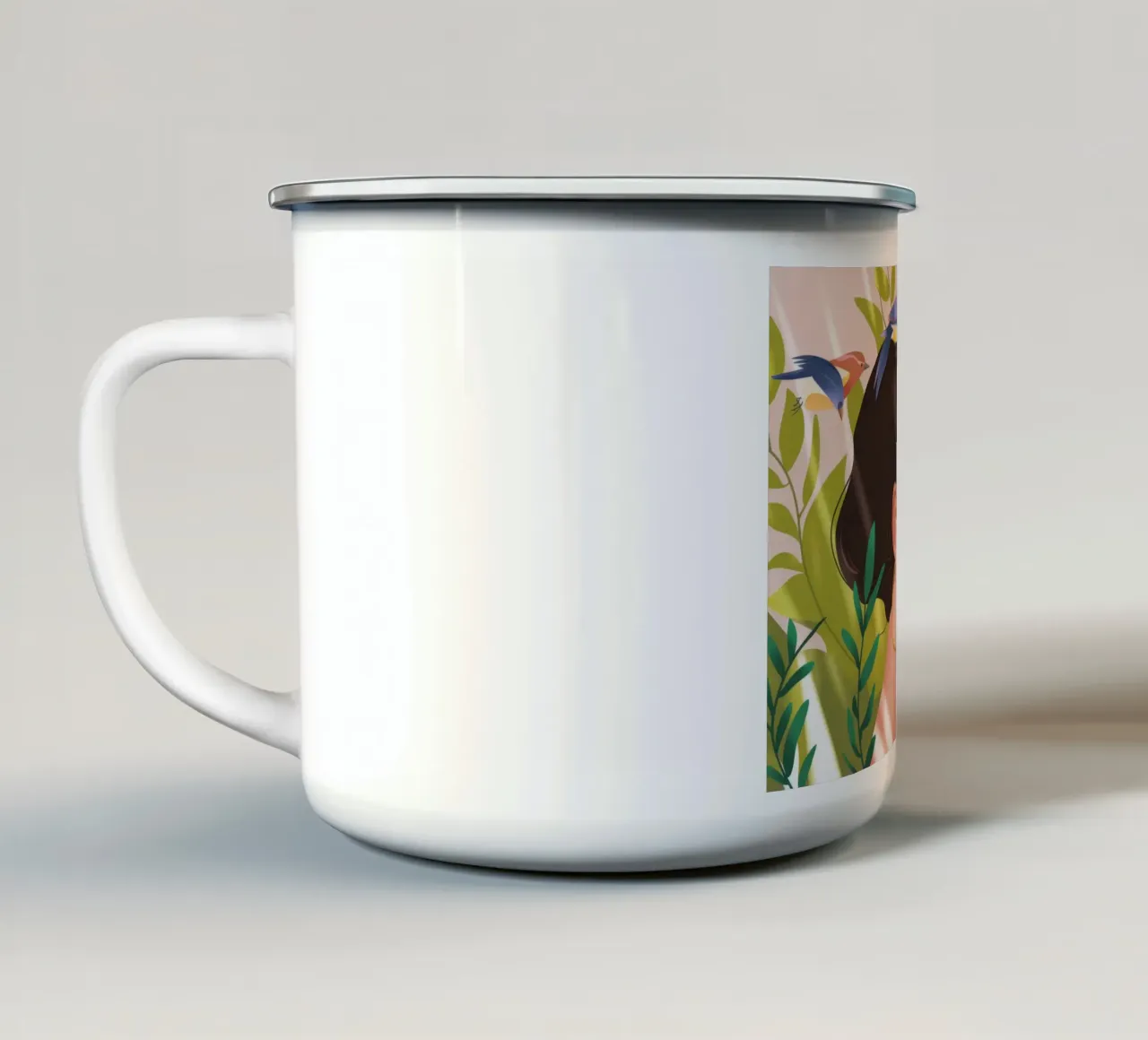 Il delicato sussurro della natura tazza in smalto da Veiled Canvas