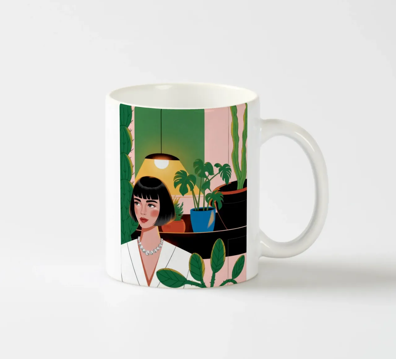 Un'elegante oasi interna tazza in ceramica da Veiled Canvas