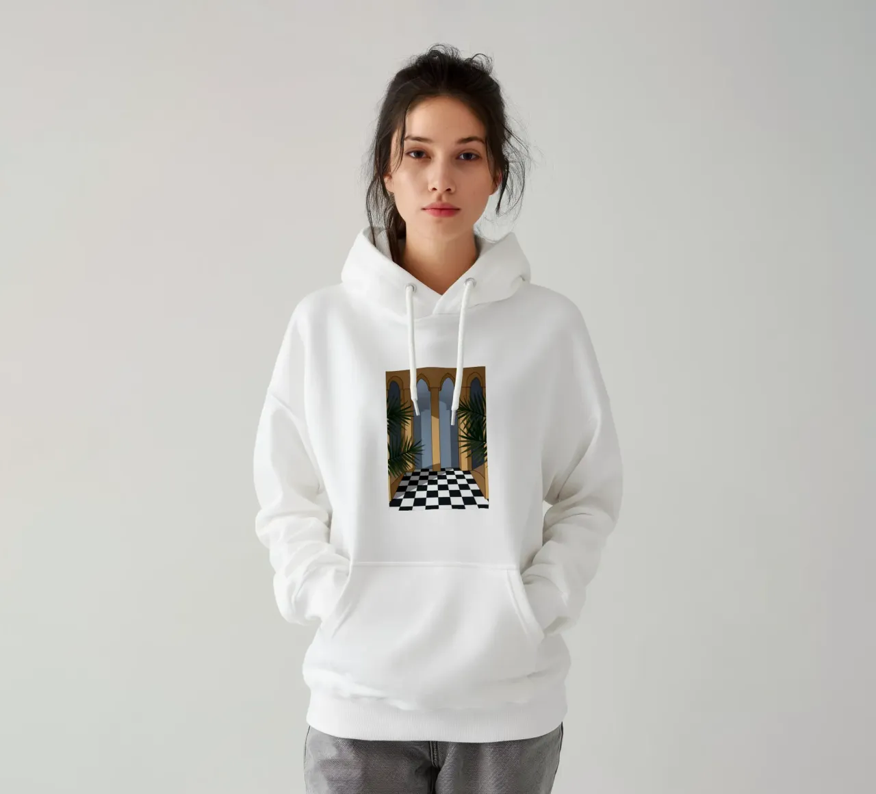 Passaggio architettonico maestoso felpa con cappuccio da Veiled Canvas