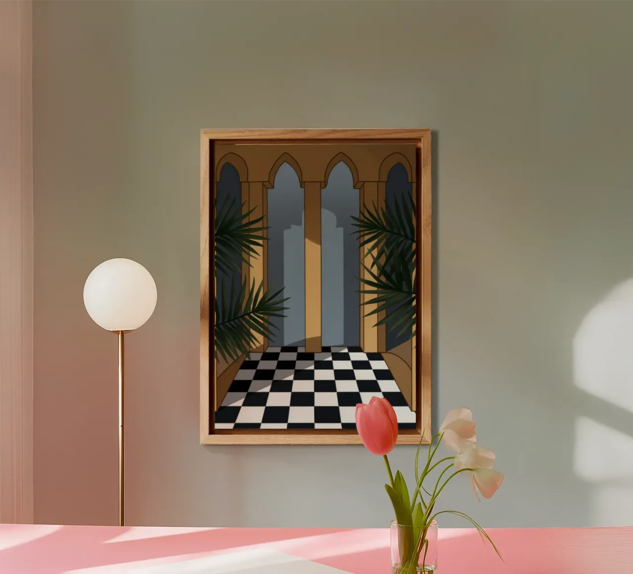 Passage architectural majestueux panneau forex de Veiled Canvas