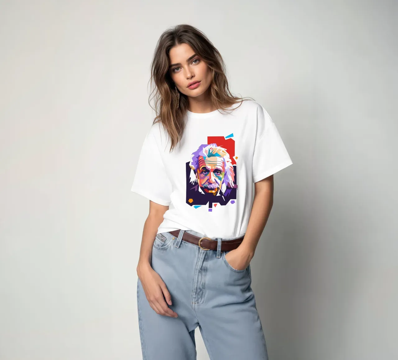 Ritratto pop art di Albert Einstein t-shirt da Hantamrata