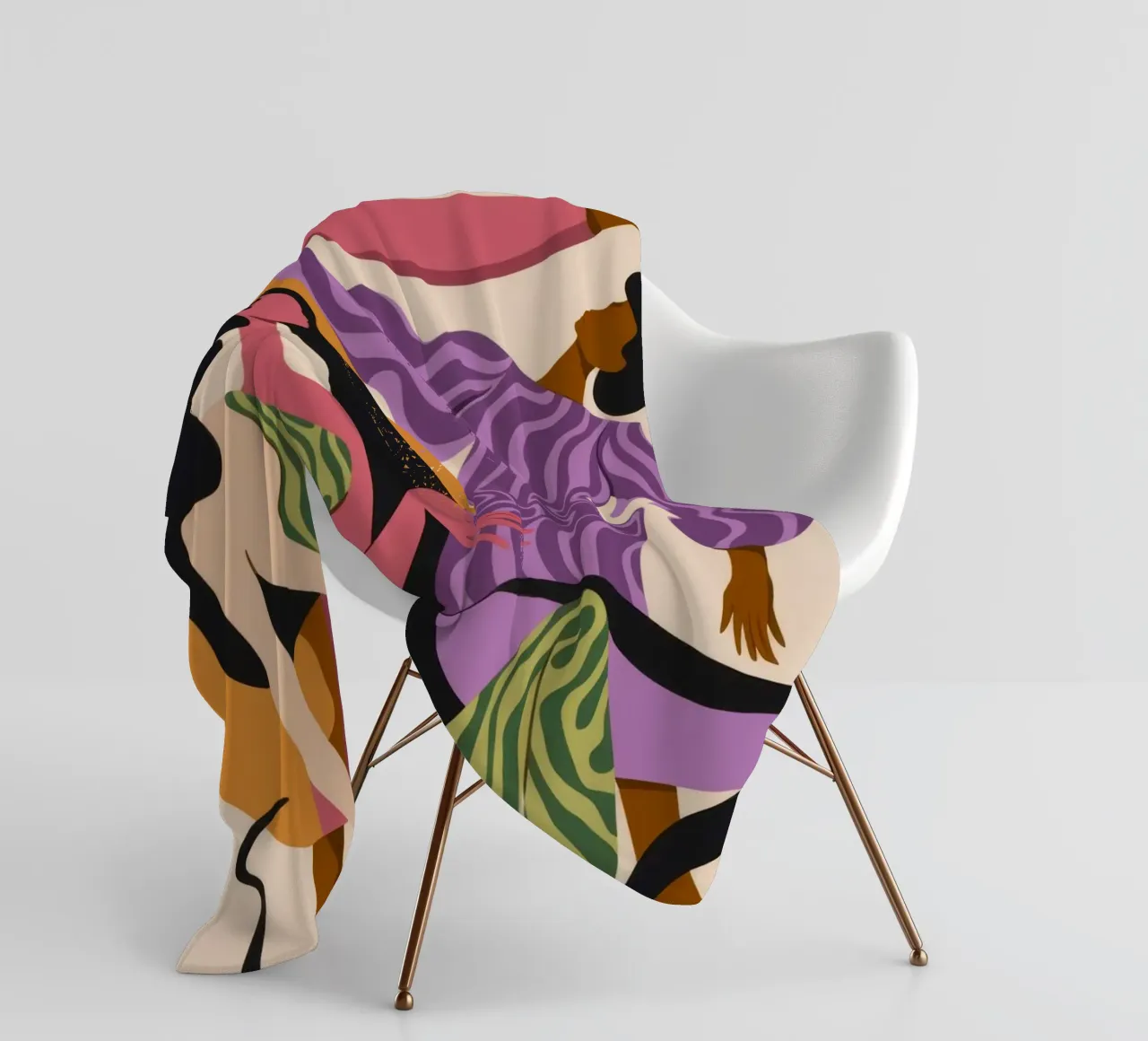 Dynamic Dance Harmony fleece blanket by Veiled Canvas