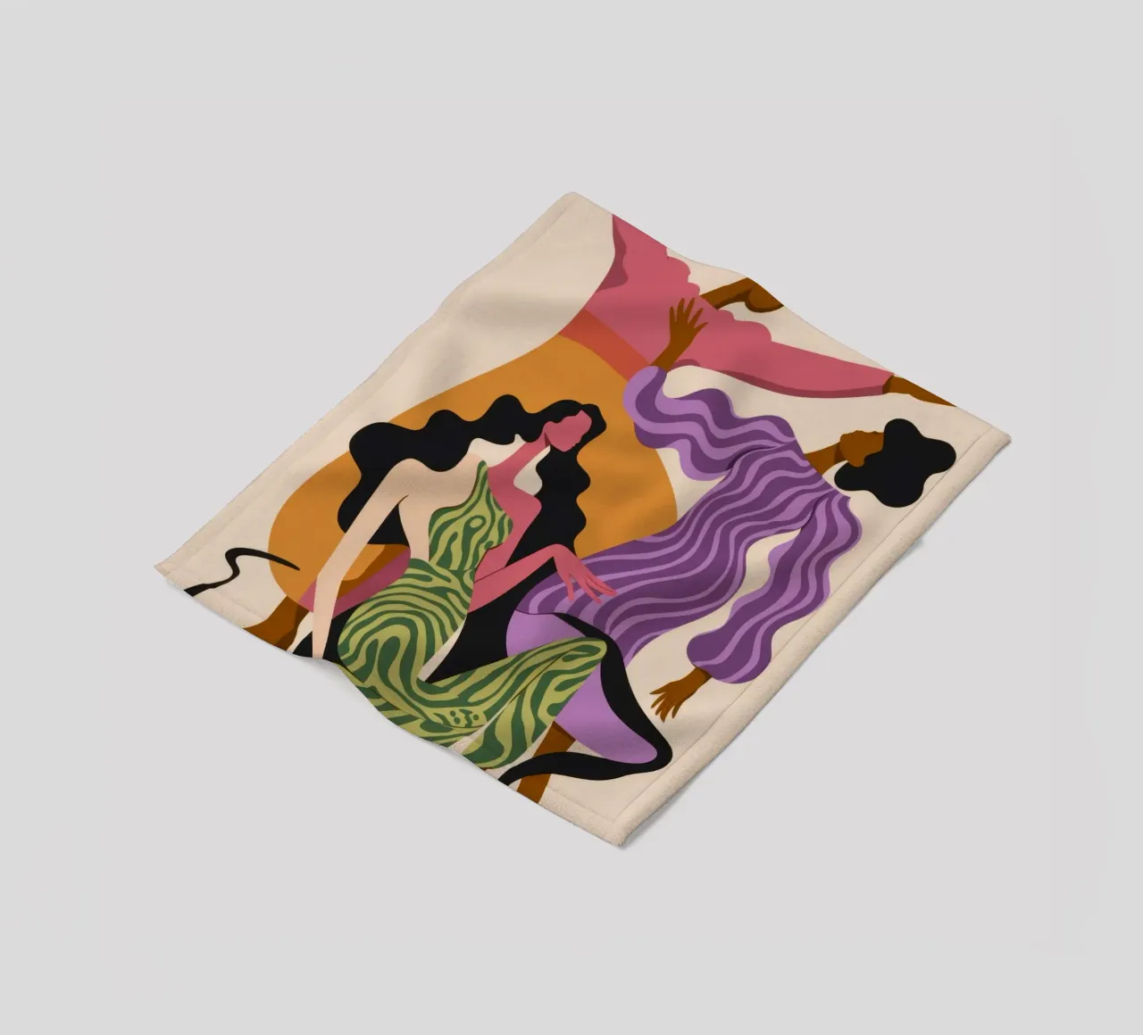 Dynamic Dance Harmony fleece blanket by Veiled Canvas