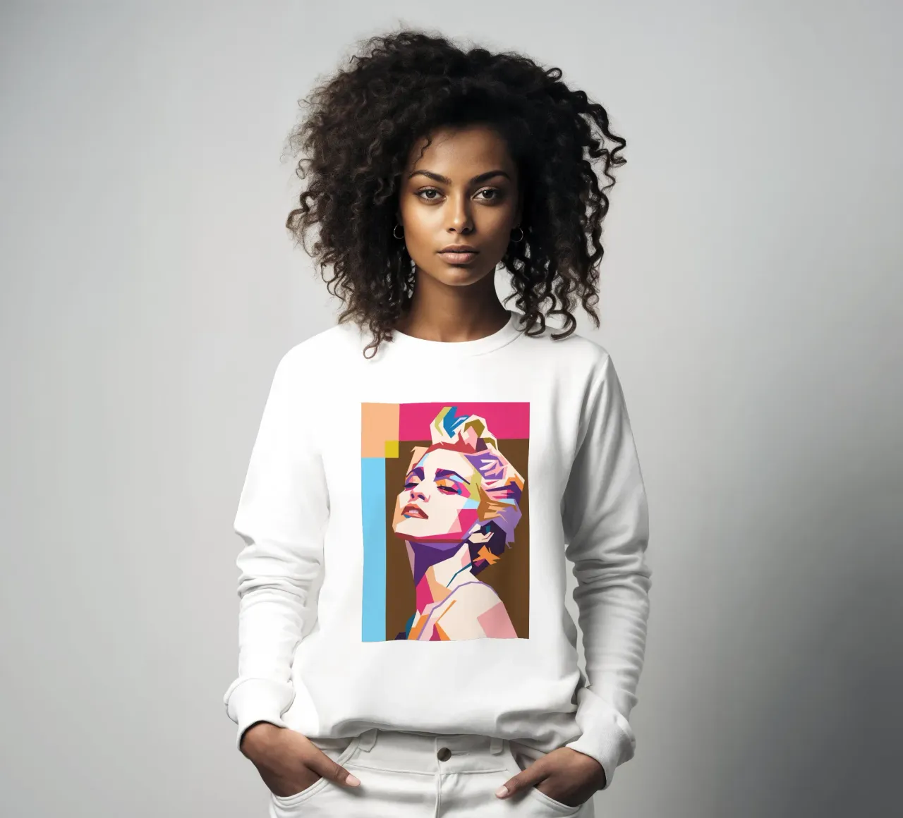 Madonna pop-art portret sweatshirt van Hantamrata