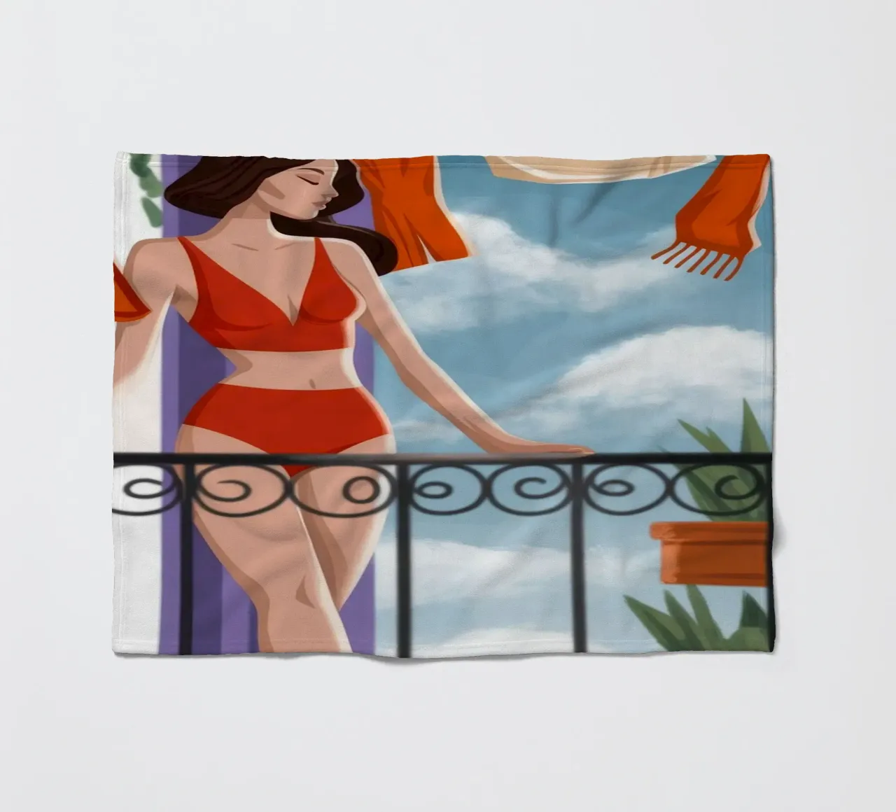 Beatitudine radiosa sul balcone coperta in pile da Veiled Canvas