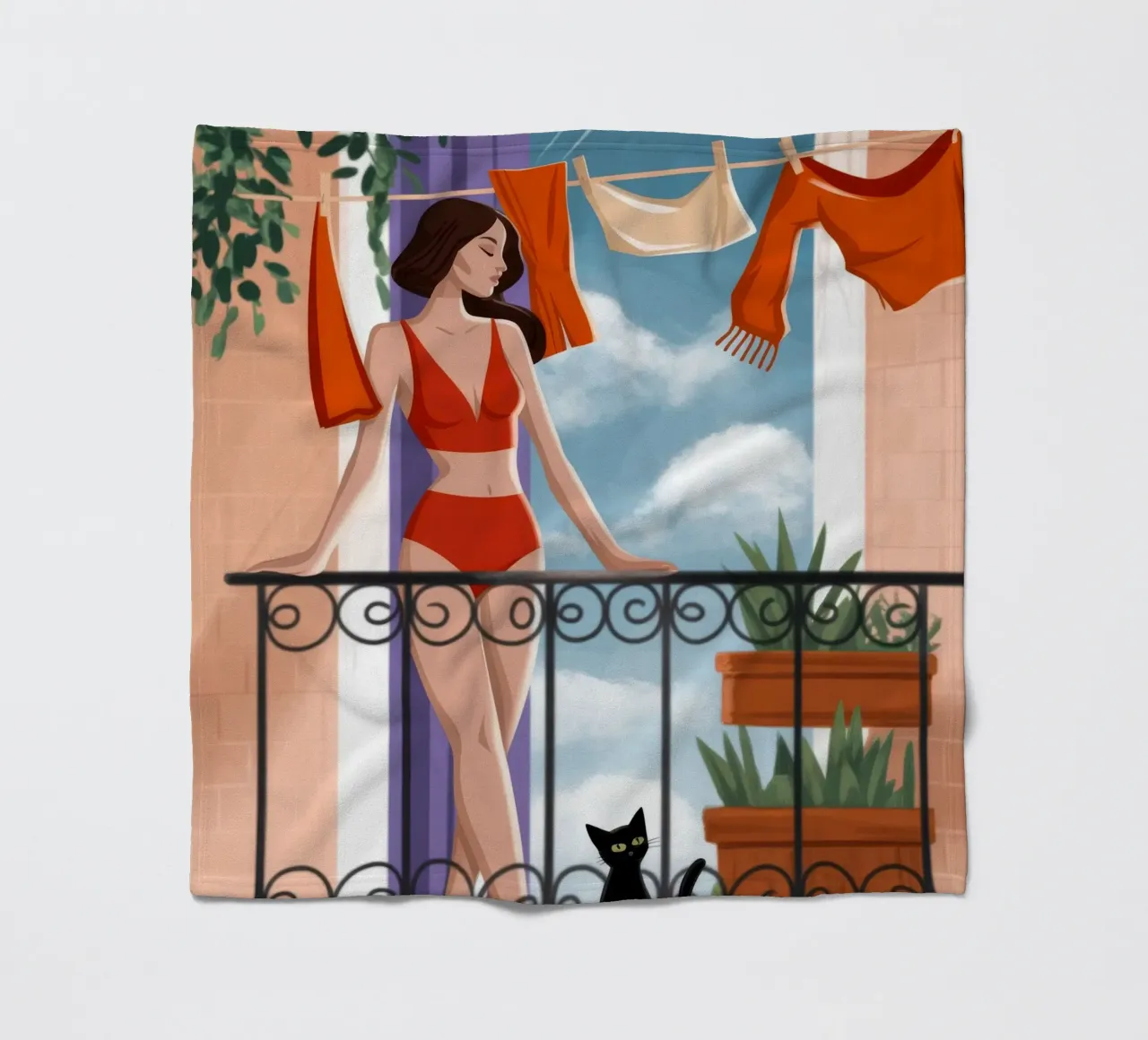 Beatitudine radiosa sul balcone coperta in pile da Veiled Canvas
