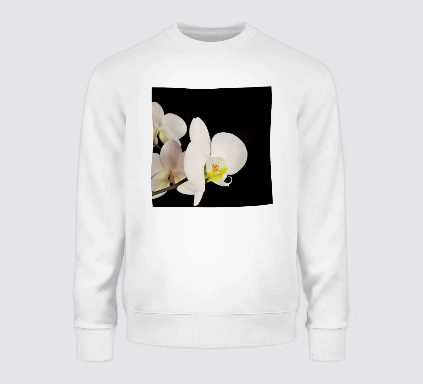 Orchidea bianca e nera felpa da Cassia Beck Photography