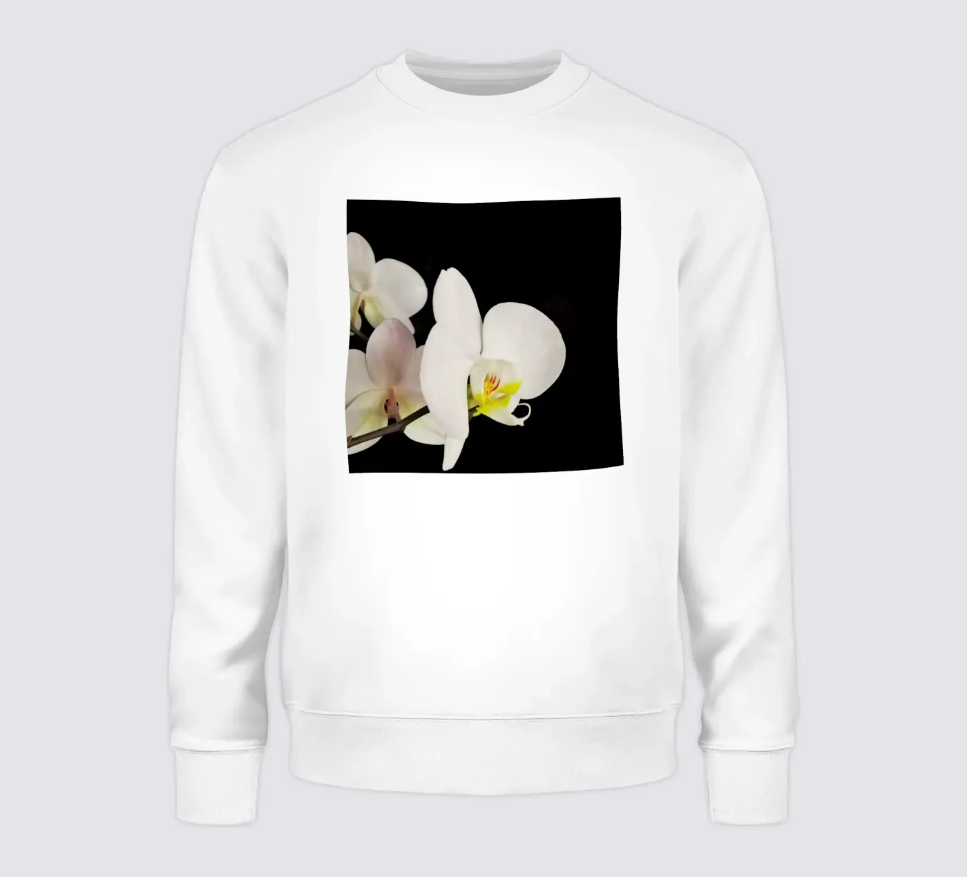 Orchidea bianca e nera felpa da Cassia Beck Photography