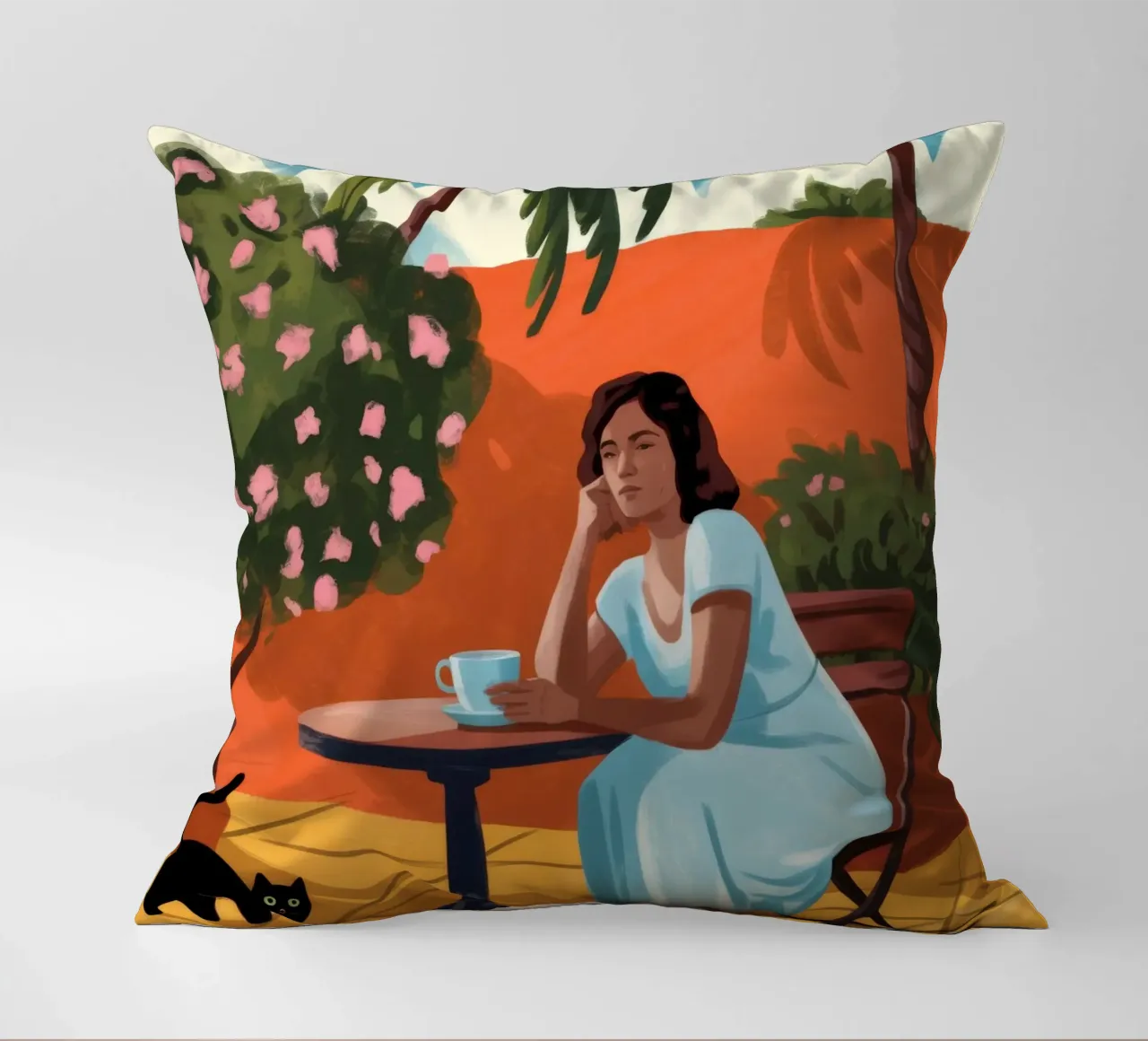 Floral Femme Serenity decorative cushion by Veiled Canvas