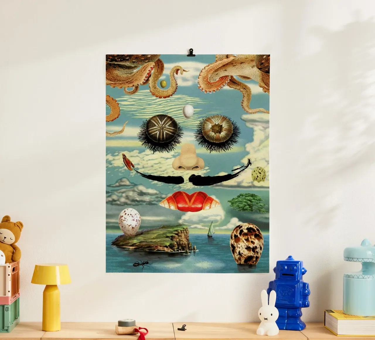 Dali & The Sea Urchins poster con telaio in legno da Kolorama