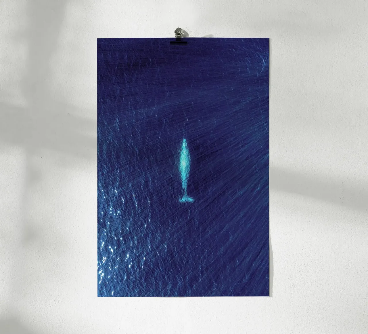 Whale poster con telaio in legno da ROBERTO H