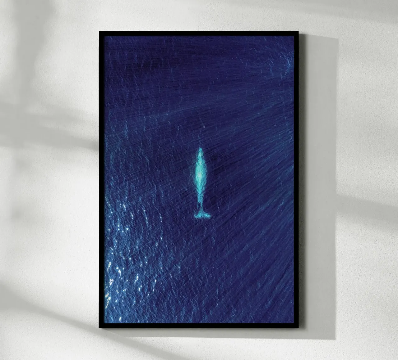Whale poster con telaio in legno da ROBERTO H