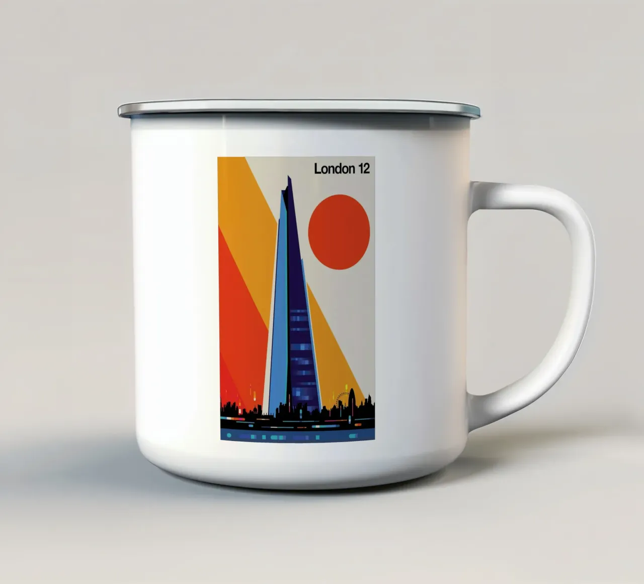 London 12 tazza in smalto da Bo Lundberg