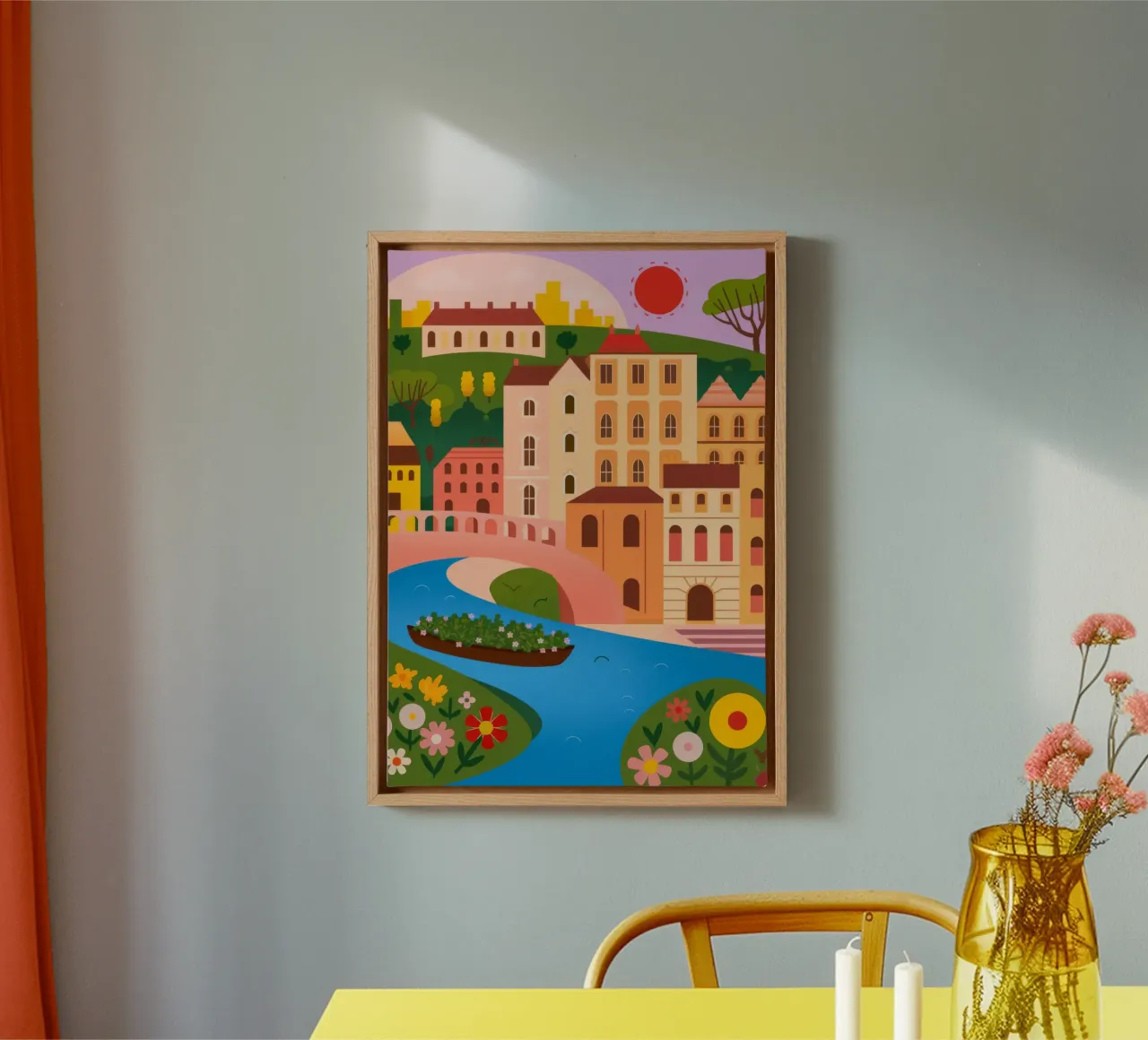 Riflessione sull'oasi di tranquillità tela con Cornice a cassetta da Veiled Canvas