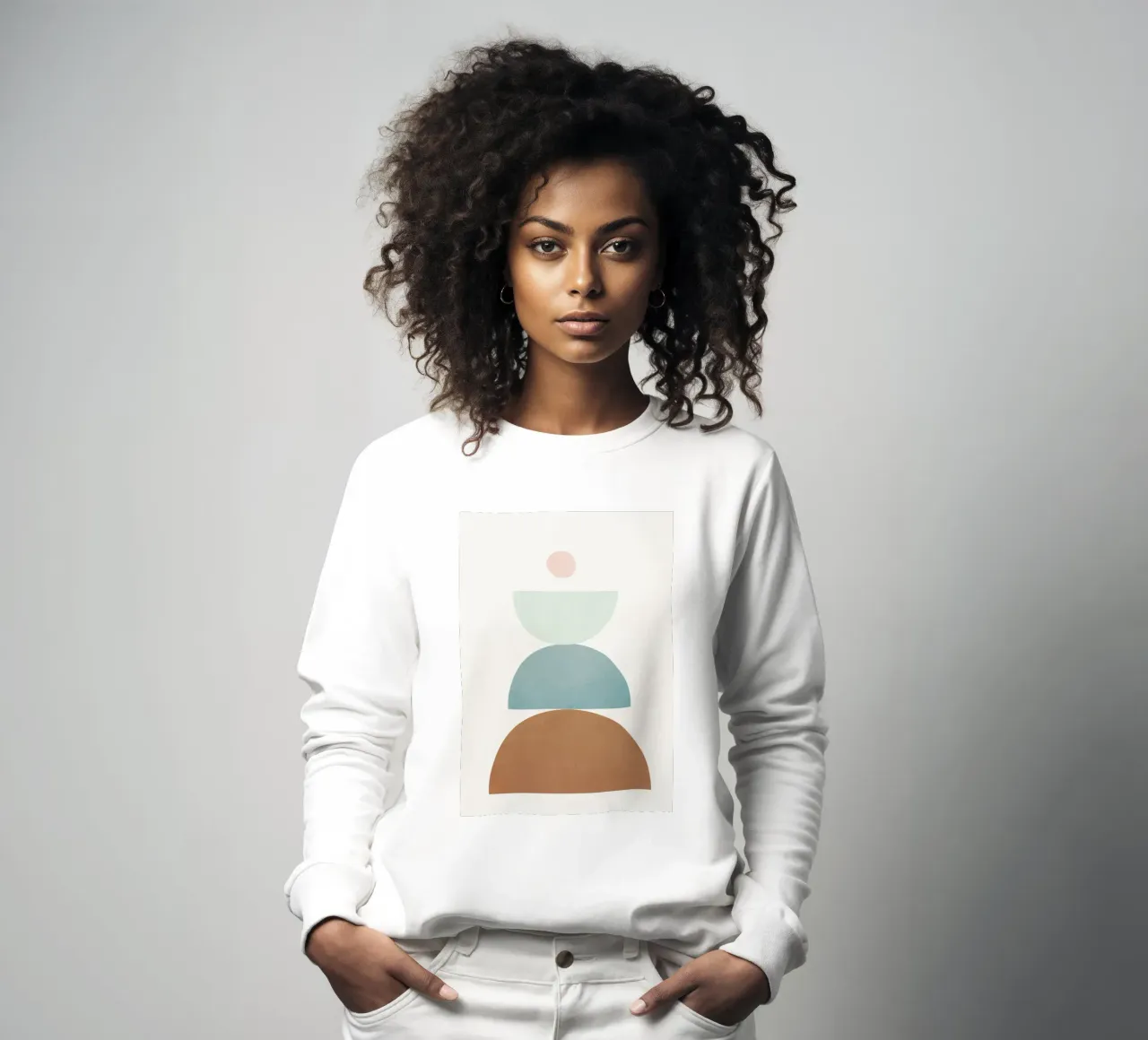 Soft Abstract Shapes 10 Sweatshirt von Flow Line