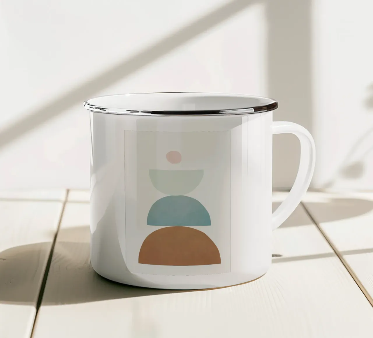 Soft Abstract Shapes 10 Emaille Tasse von Flow Line
